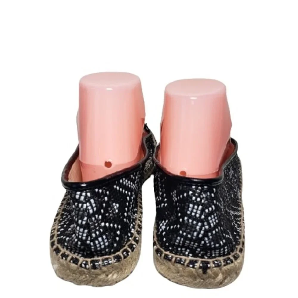 Nine West Beachinit Black Chevron Slip-On Flats